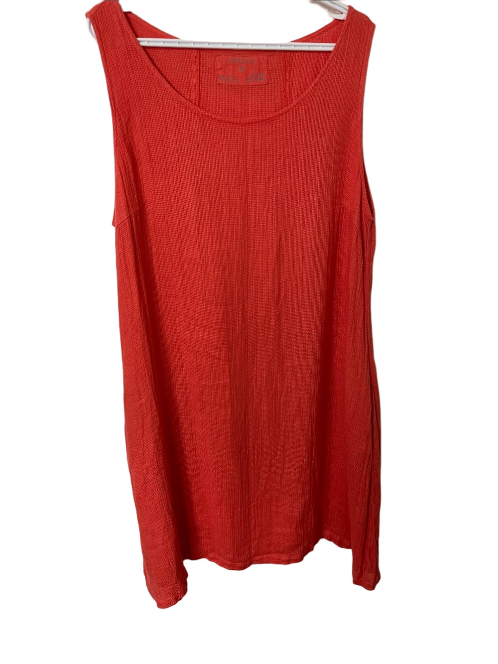 Grizas Linen Coral Sleeveless Midi Dress Size XL